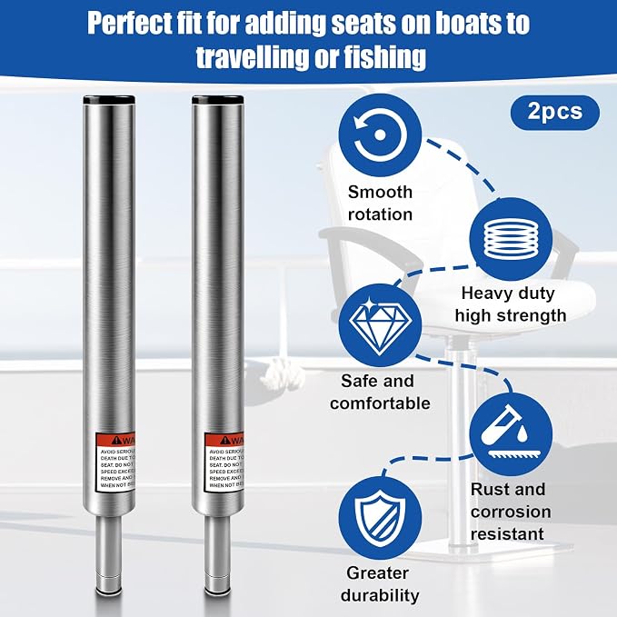 3/4" Boat Seat Pin Post, 1.5-Inch Diameter Marine Aluminum Alloy Pedestal Base - Image 4