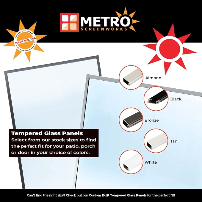 Metro Screenworks Framed Tempered Glass Panel, 28-5/8" x 34-1/2", Bronze | - Image 2