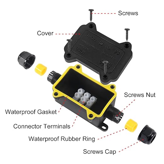 2PCS Junction Box Waterproof IP68, 2 Way Outdoor Junction Box | - Image 2