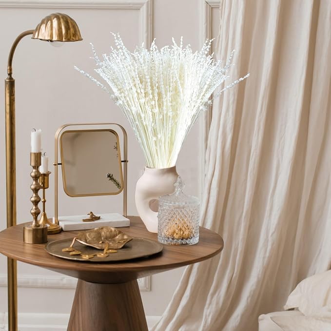 Glicrili Dried Lavender Flowers Real Stems White Bouquet - Image 6