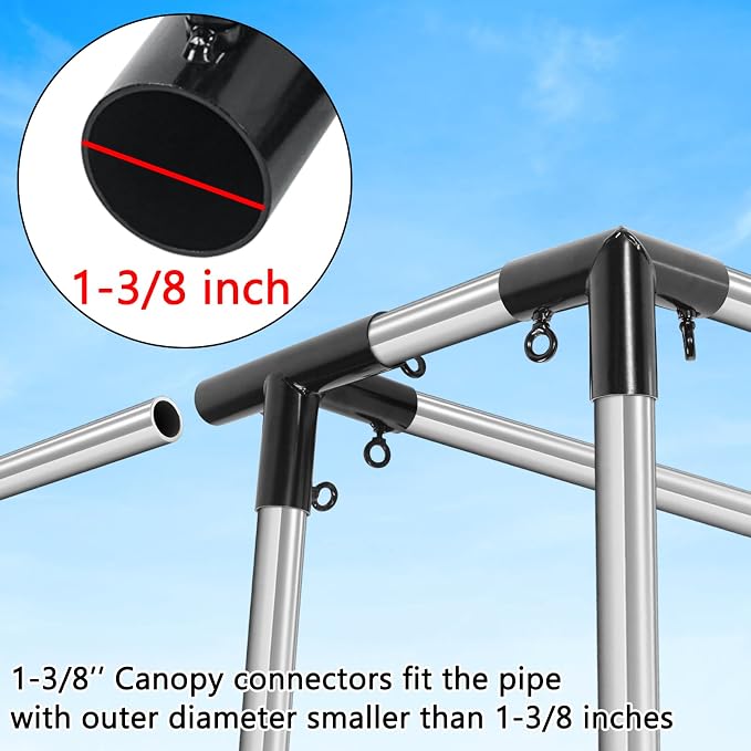 ​Luwint Canopy Fittings Kit, 1-3/8 Inch Metal Connectors - Image 6