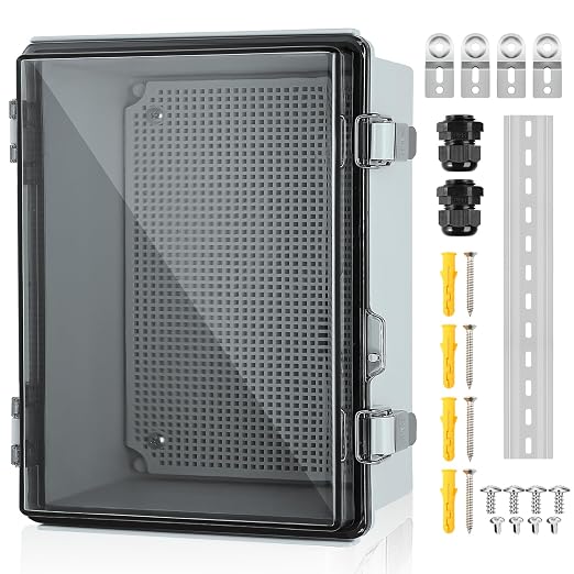 IP67 ABS Outdoor Electrical Box Waterproof 16.1''×12.2''×7.1'' | Weatherproof by JOISYOYA