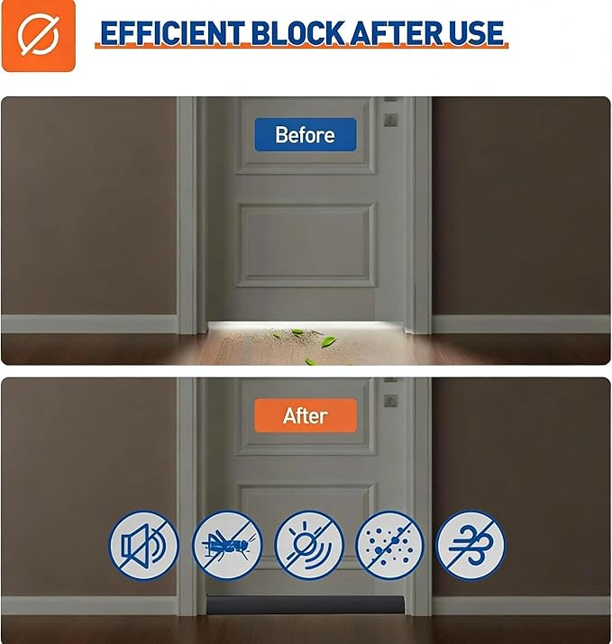 MAGZO Under Door Draft Stopper, 36 Inch Adjustable Door Gap Filler, Dust & - Image 4