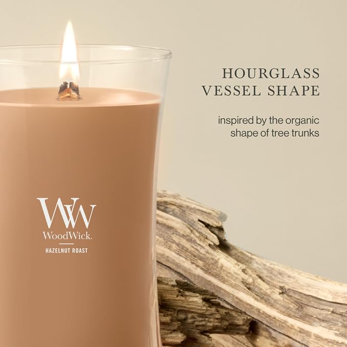 WoodWick Hazelnut Roast Large Hourglass Candle - Image 4