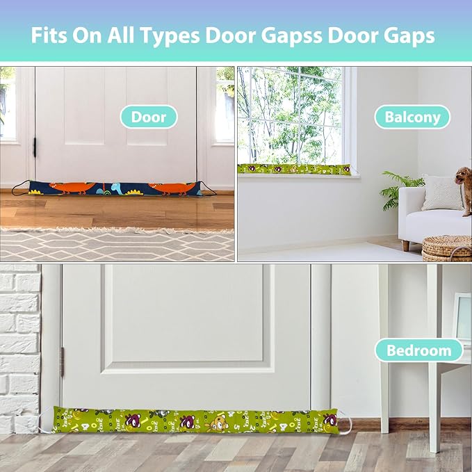 Weighted Door Draft Stopper, 2 Pack 32 Inch Under Door Blocker, Bottom of Door - Image 7