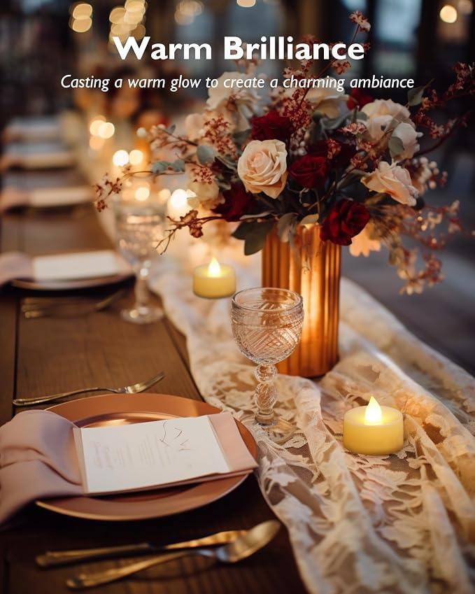 Homemory 50-Pack Flameless Tea Lights Candles Battery Operated, 200+ Hours | - Image 8