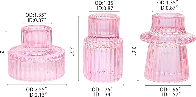 Vixdonos Taper Glass Candlestick Holders Tealight Candle Holders - Image 2