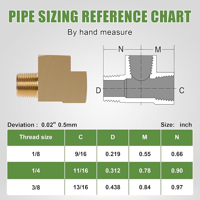 4PCS Brass Pipe Fittings Barstock Street Tee, 1/4" x 1/4" x 1/4" | 1/4" NPT - Image 5