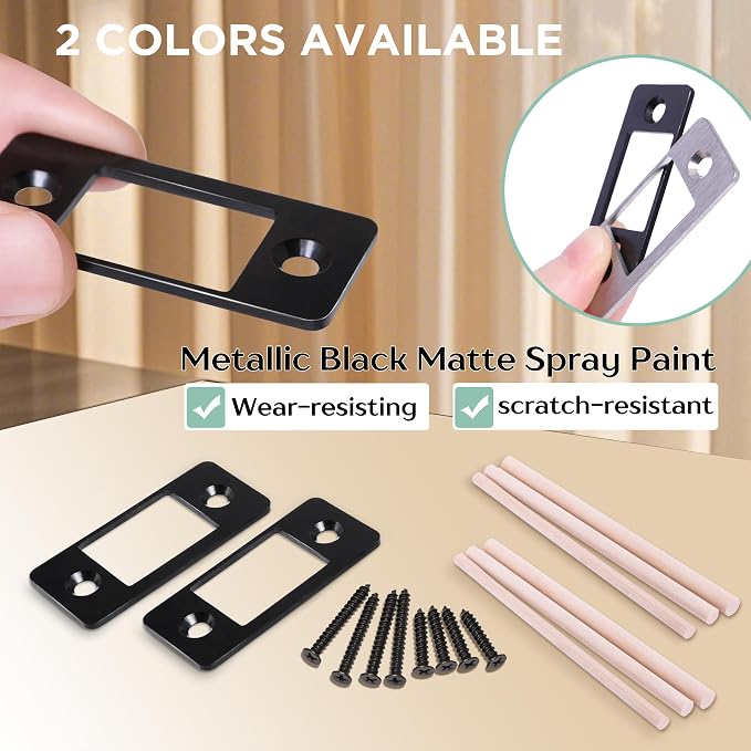 1 Pk Upgrade Large Hole Deadbolt Restorer Strike Plates, Stainless Steel Round - Image 5