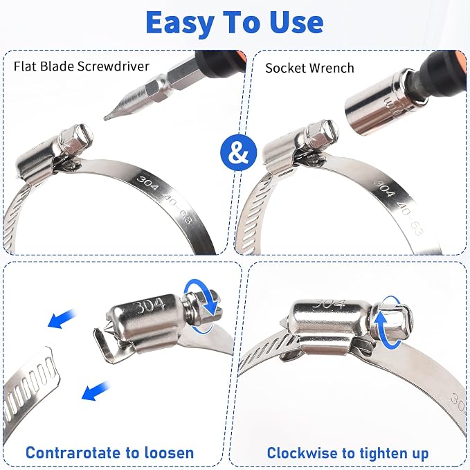 Hose Clamp, Stainless Steel Hose Clamps - Image 4