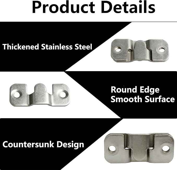 16PCS Flush Mount Bracket, 43x19mm Interlocking Furniture Connector, Stainless - Image 4