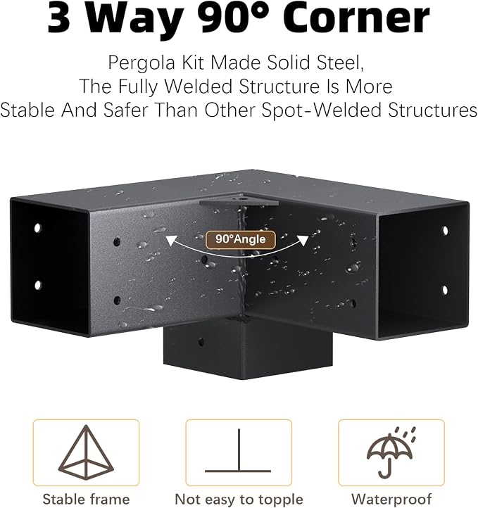 Pergola Brackets, 3-Way Pergola Kit - Image 3