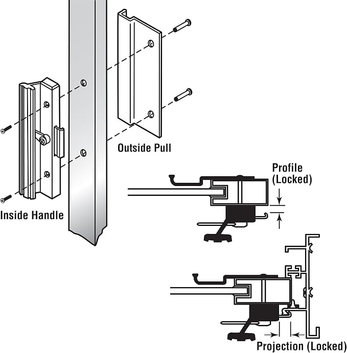 Prime-Line MP1006 Sliding Glass Door Handle Set, Aluminum | Clamp Style - Image 4