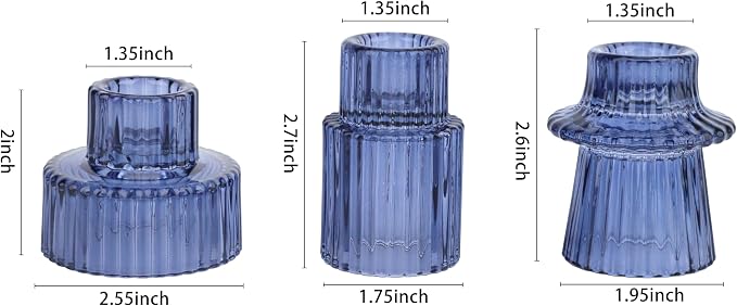 Vixdonos Glass Candlestick Holders Tealight Candle Holders - Image 2