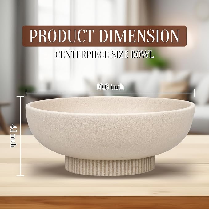 Deobath Large Resin Pedestal Decorative Bowl - Image 4