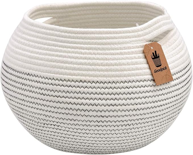 Goodpick Round Woven Rope Storage Basket by Goodpick