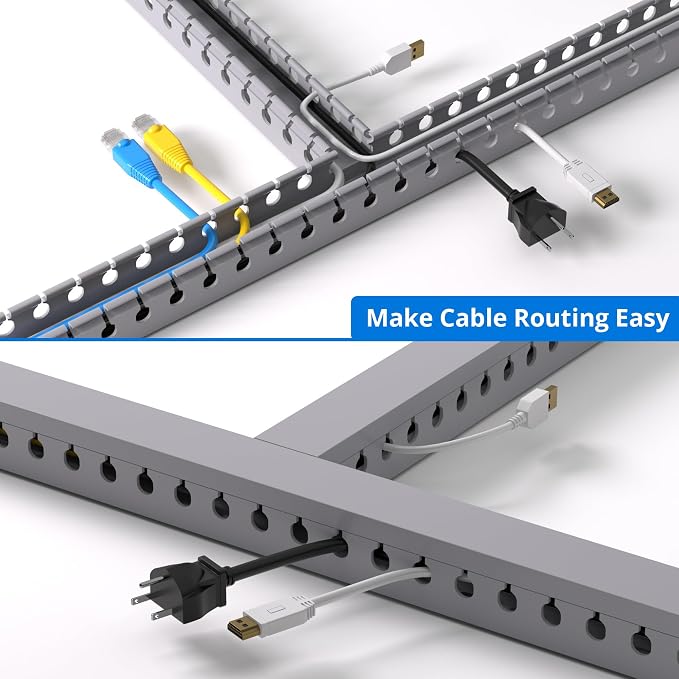 1.2"H x 1.2"W Cable Raceway, 12ft Under Desk Wire Management Channel, 4 Pack - Image 4