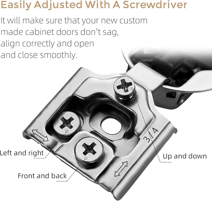 Soft Close Hinges for Kitchen Cabinet Hinges, 3/4 Inch Overlay, 10 Pack | 5 - Image 3
