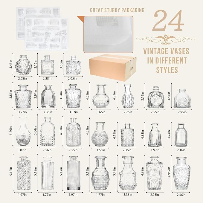 24PCS Mini Bud Vases As Wedding Centerpieces - Image 2