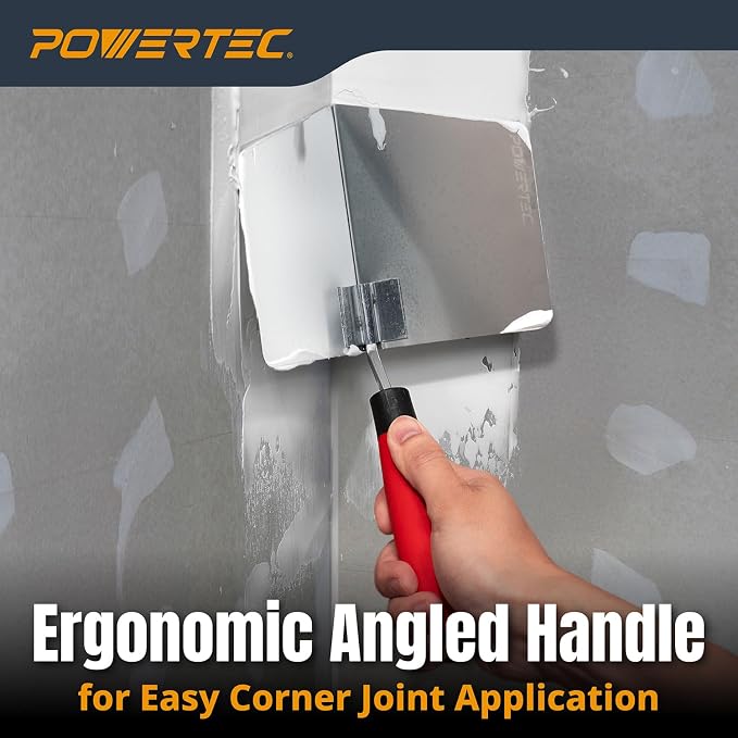 POWERTEC 5" x 4" Stainless Steel Inside Corner Drywall Knife - Image 6