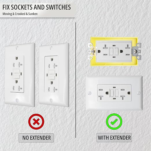 Electrical Outlet Box Extender, Single Gang, 1/4 Inch, 1 Pack | Premium ABS - Image 5