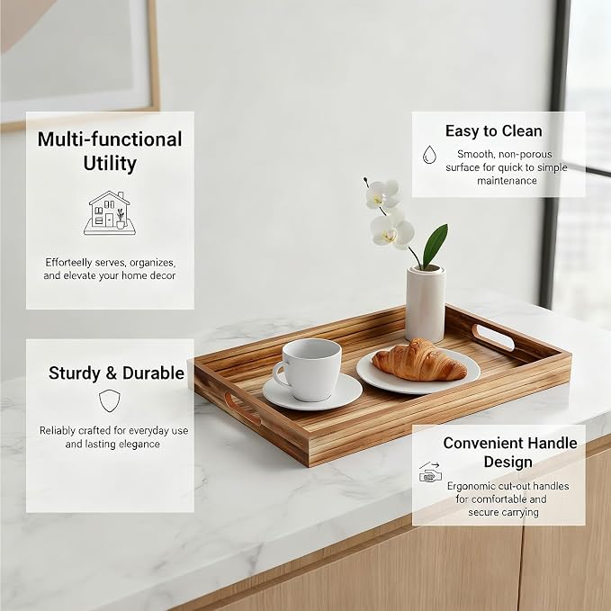 Krismax Wooden Serving Tray - Image 5