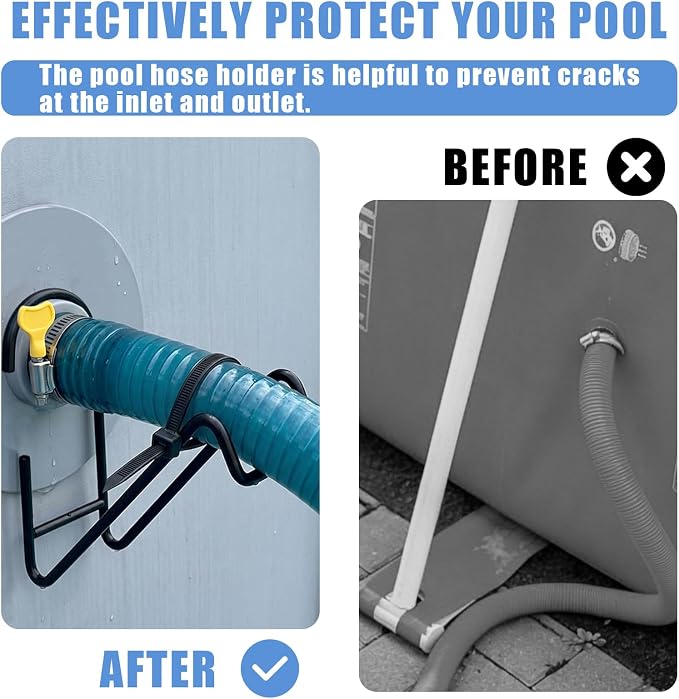 2 Pack Above Ground Pool Pipe Holder, Metal Pool Hose Support Bracket to - Image 4