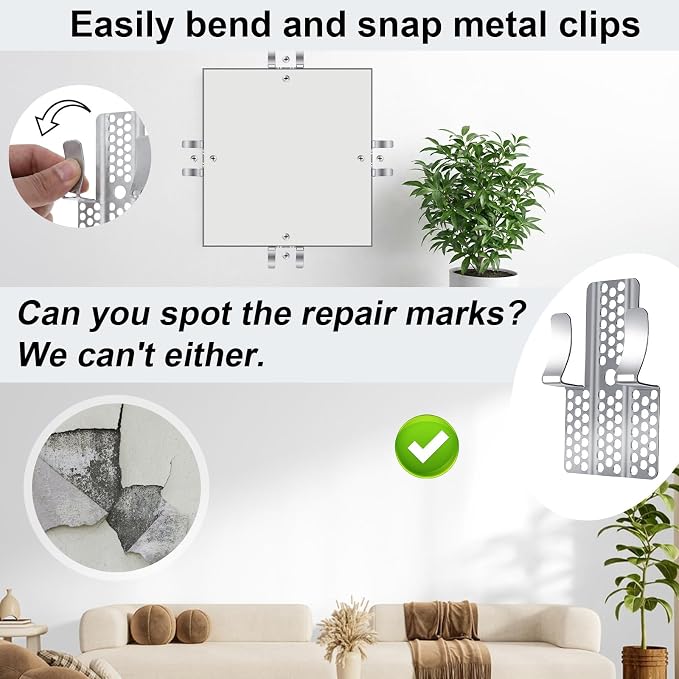 10 Pack 1/2 Inch Drywall Repair Clips, Wall Fastener Clips Stainless Steel | - Image 6