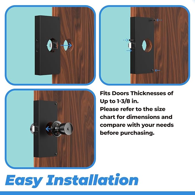 Black U 9585 Stainless Steel Lock and Door Reinforcement Plate - Image 4