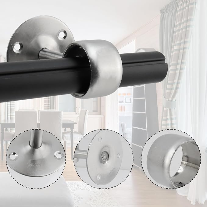 Antrader 1-1/2" Curtain Rod Ceiling Mount Bracket, Stainless Steel Flange - Image 2