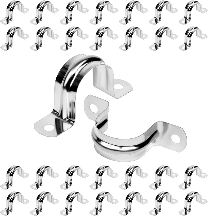 30Pcs 1-1/4 Inch Stainless Steel Conduit Clamps, 2 Hole Strap U Bracket Rigid by JDHGSHL