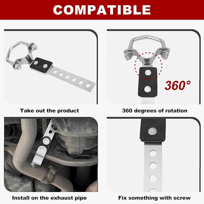 Heavy Duty Exhaust Hanger 2 Pcs Set | Universal Flexible Muffler Hanger Bracket - Image 3