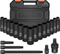 ARTIPOLY 20 Pieces 1/2" Drive Metric Deep Impact Socket Set, 10mm-24mm no skip by ARTIPOLY