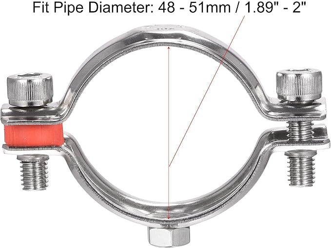 uxcell Wall Ceiling Mount Pipe Supports, 304 Stainless Steel Adjustable Pipe - Image 3