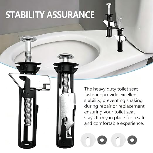 2026 New 4PCS Toilet Seat Bolts, Heavy Duty Toilet Seat Fastener Bolt Kit - Image 7