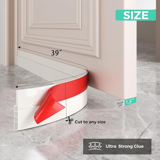Hojoy Under Door Draft Stopper, Door Weather Stripping Door Seal, 2 Pack | - Image 3