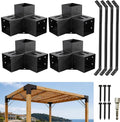 4 Pcs 4"x4" 3 Way Right Pergola Brackets | DIY Pergola Kit by AXWHYS