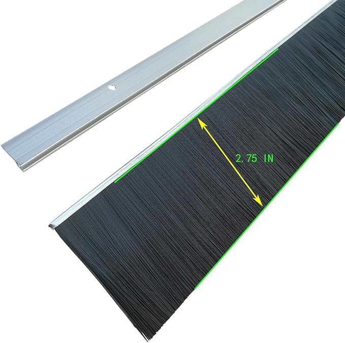 5 Pack Garage Door Brush Seal Kit, 2.75"+0.91" W x 39.37" L | Heavy duty roll - Image 2