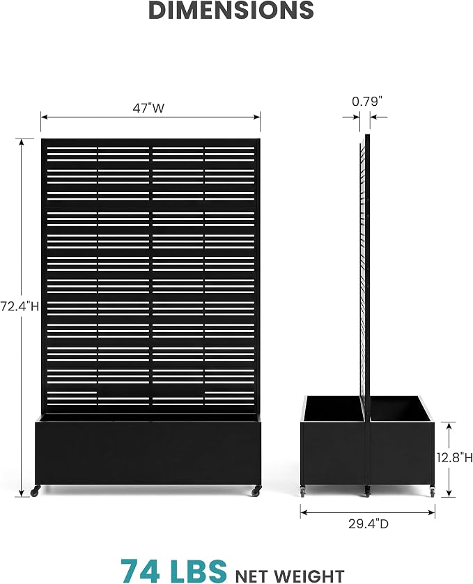 72" Dual-Box Privacy Planter - Image 6