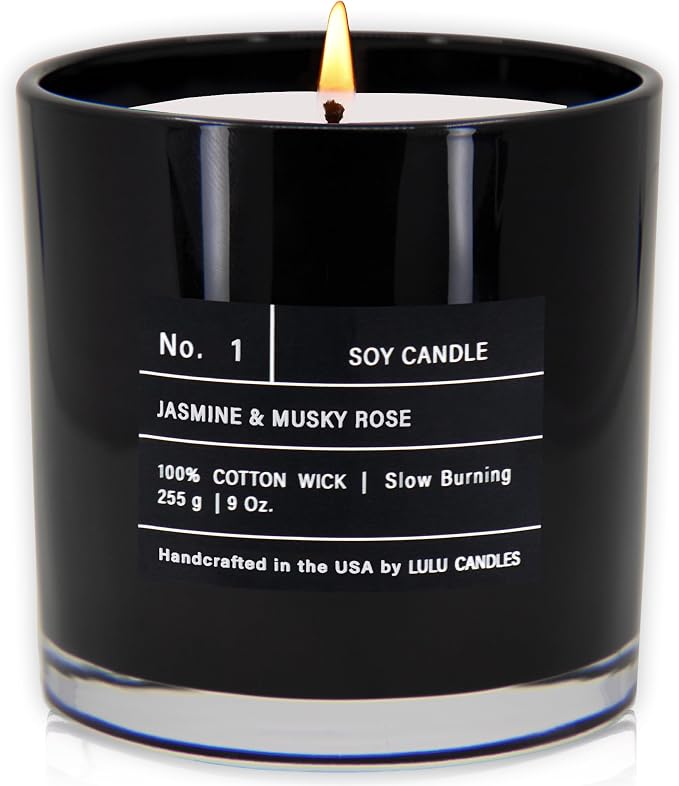 Lulu Candles | Jasmine & Musky Rose | Luxury Scented Soy Jar Candle | Hand - Image 2