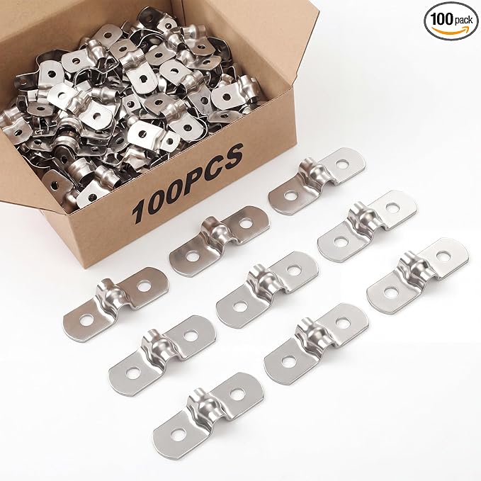 Yaocom 100 Pcs 3/8 Inch Opening Pipe Strap 304 Stainless Steel Conduit Clamp by Yaocom