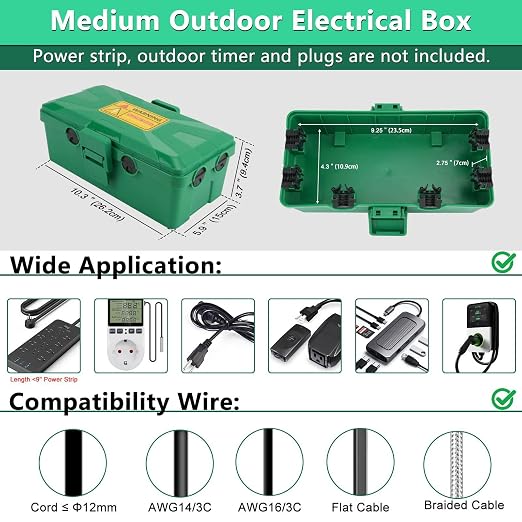 2 Pcs Outdoor Electrical Box Waterproof, Medium Weatherproof Electrical Box | - Image 7