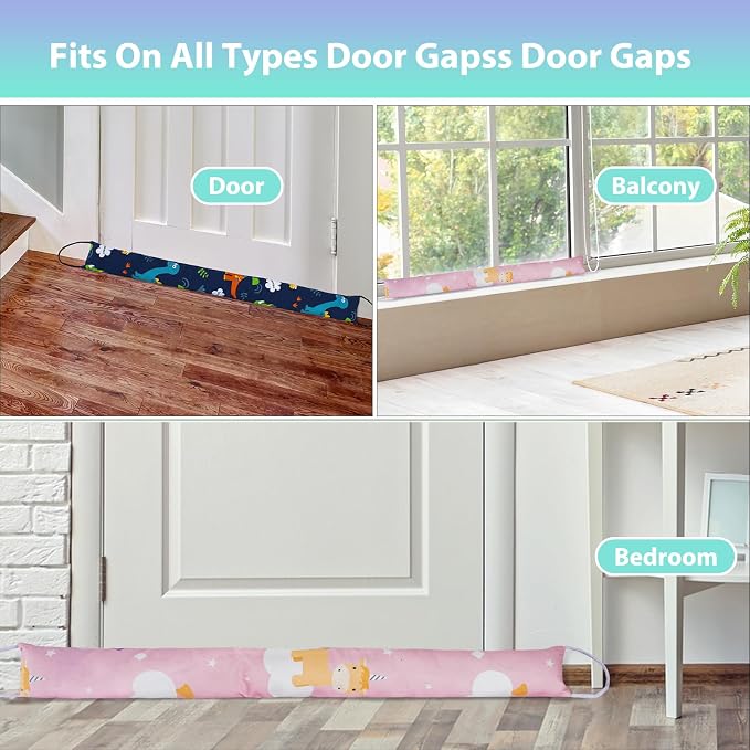 Weighted Door Draft Stopper, 2 Pack 40 Inch Under Door Blocker, Bottom of Door - Image 7