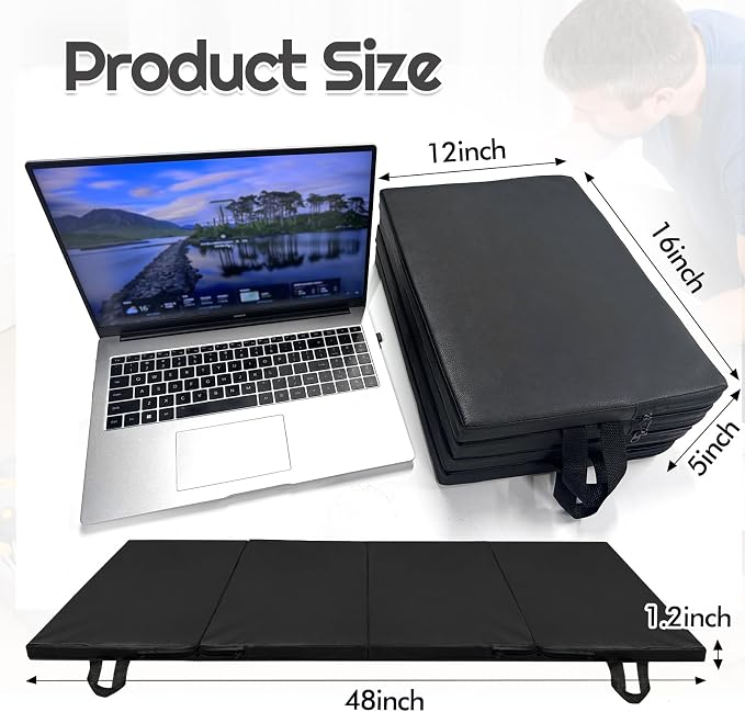 JZHLLA Foldable Mechanics Mat for Garage Work, Home Gym Kneel or Lie Down - Image 2