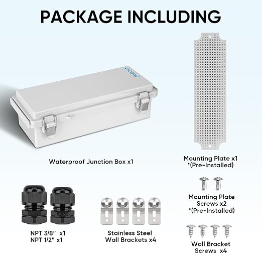 TICONN Outdoor Electrical Box Waterproof, ABS IP67 Junction Box Enclosure | - Image 6
