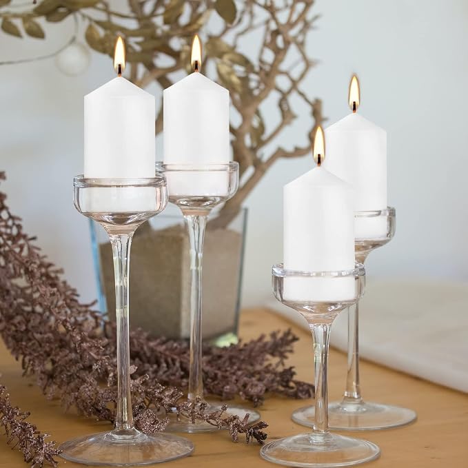 Howemon 20 Pcs Bulk Long Burning Wax Pillar Candles 2" x 4" Dripless Unscented - Image 6