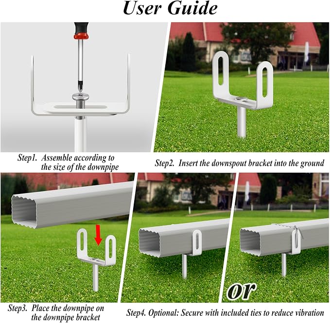 Downspout Bracket, Heavy Duty Size-Adjustable Storm-Proof Downpipe Bracket - Image 8