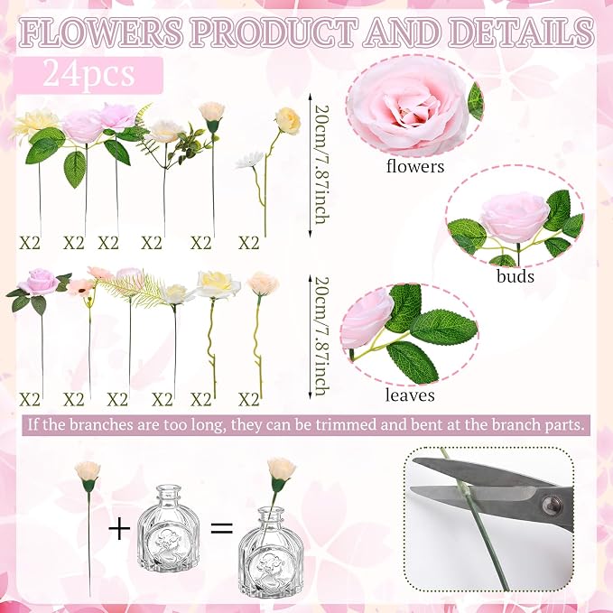 36 Pcs Artificial Flowers Table Centerpiece - Image 6