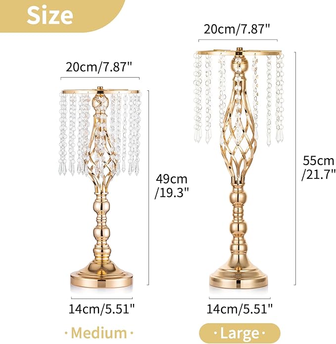 Nuptio 10 Pcs Crystal Flower Stand Wedding Centerpieces - Image 5
