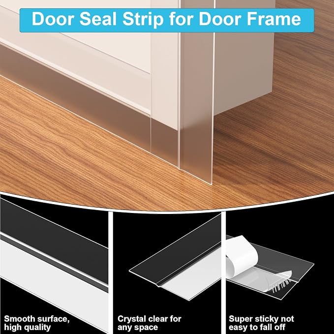 Weather Stripping Door Seal, 40 Ft Shower Door Seal, 25mm | Flexible door sweep - Image 4